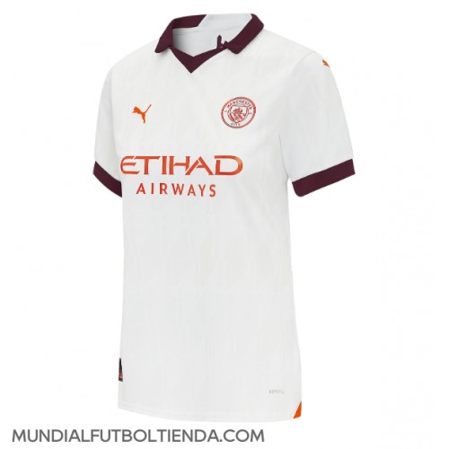 Camiseta Manchester City Segunda Equipación Replica 2023-24 para mujer mangas cortas